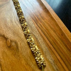 Vintage woven gold plate Sarah Cov bracelet